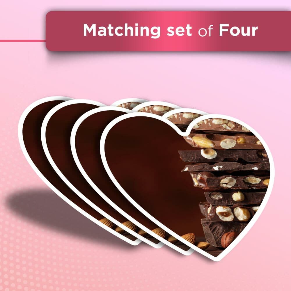 4x Heart Stickers - Chocolate Slabs Sweets #14567 view 2
