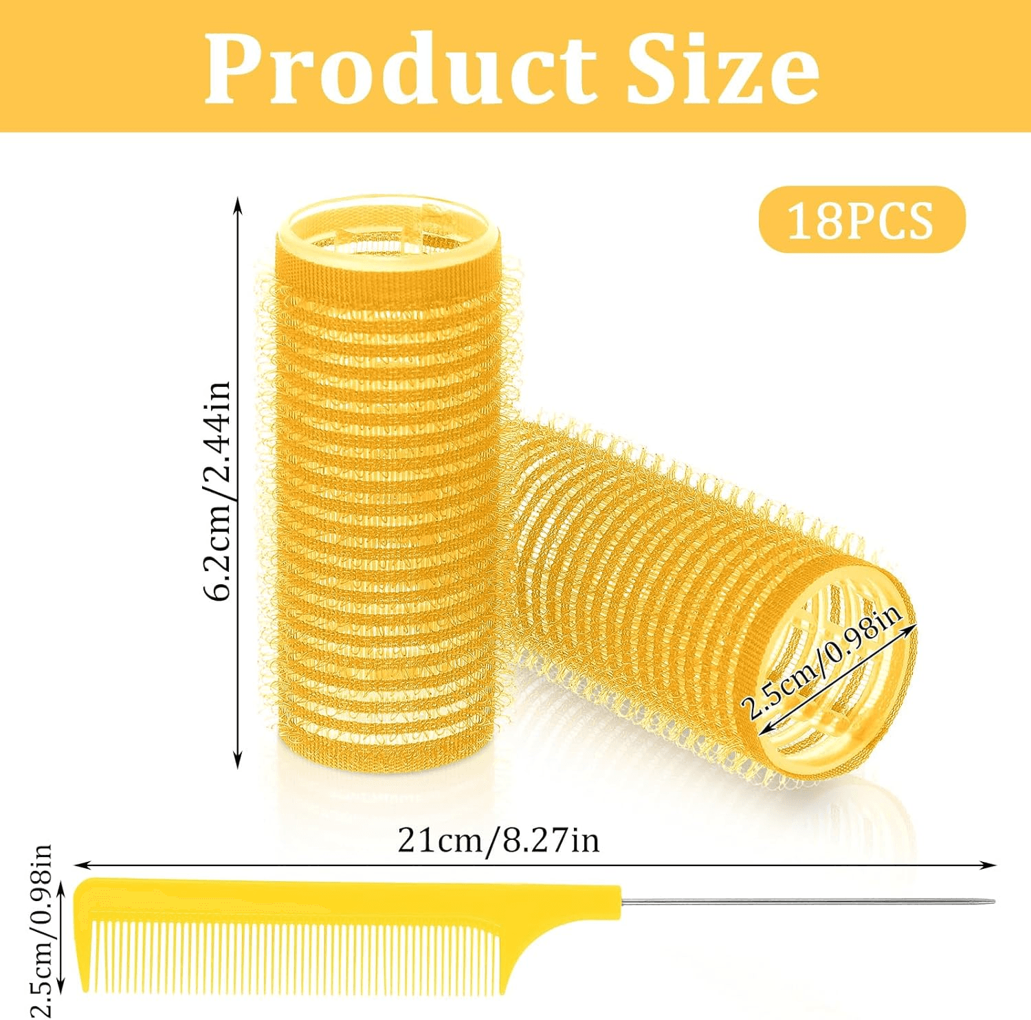 18Pcs Self Grip Small Hair Curlers Set| Heatless Rollers Hair Curler Nylon Rolle view 2
