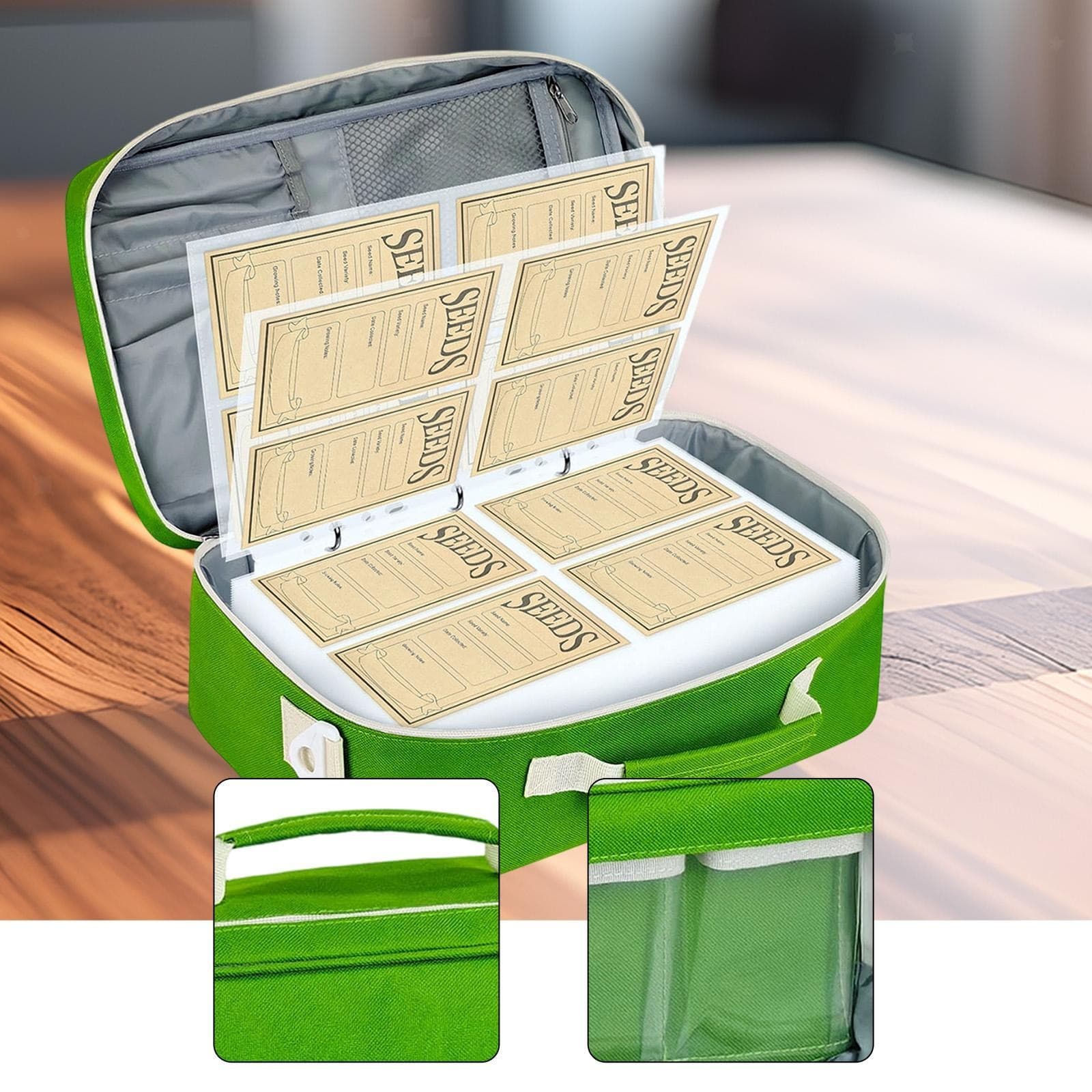 Seeding Storage Organizer Travel Mesh Pocket Collecting Zippered Storage Bag