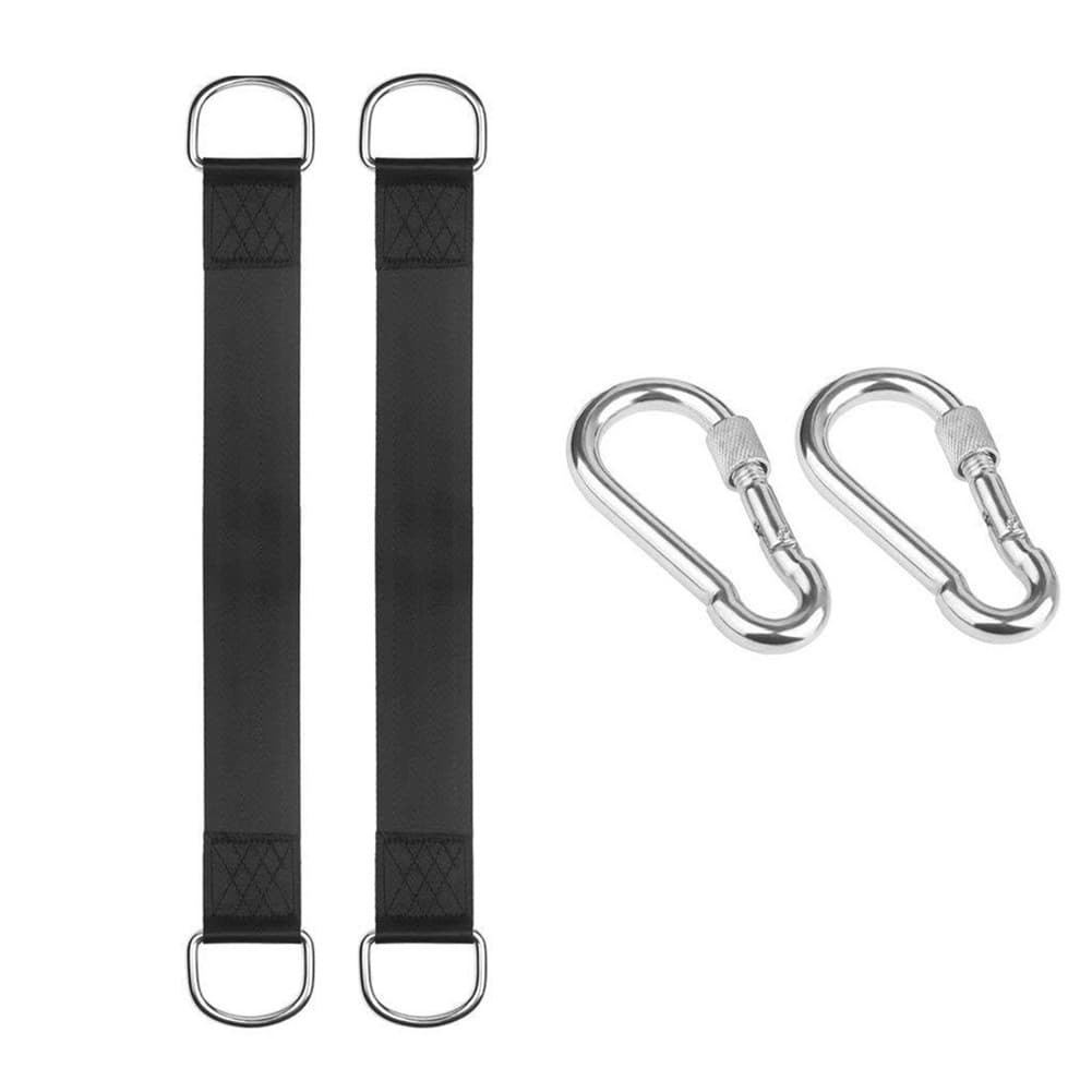 2Pcs Tree Swing Straps Hanging Kit with 2 Carabiners Single Bar Extension7784