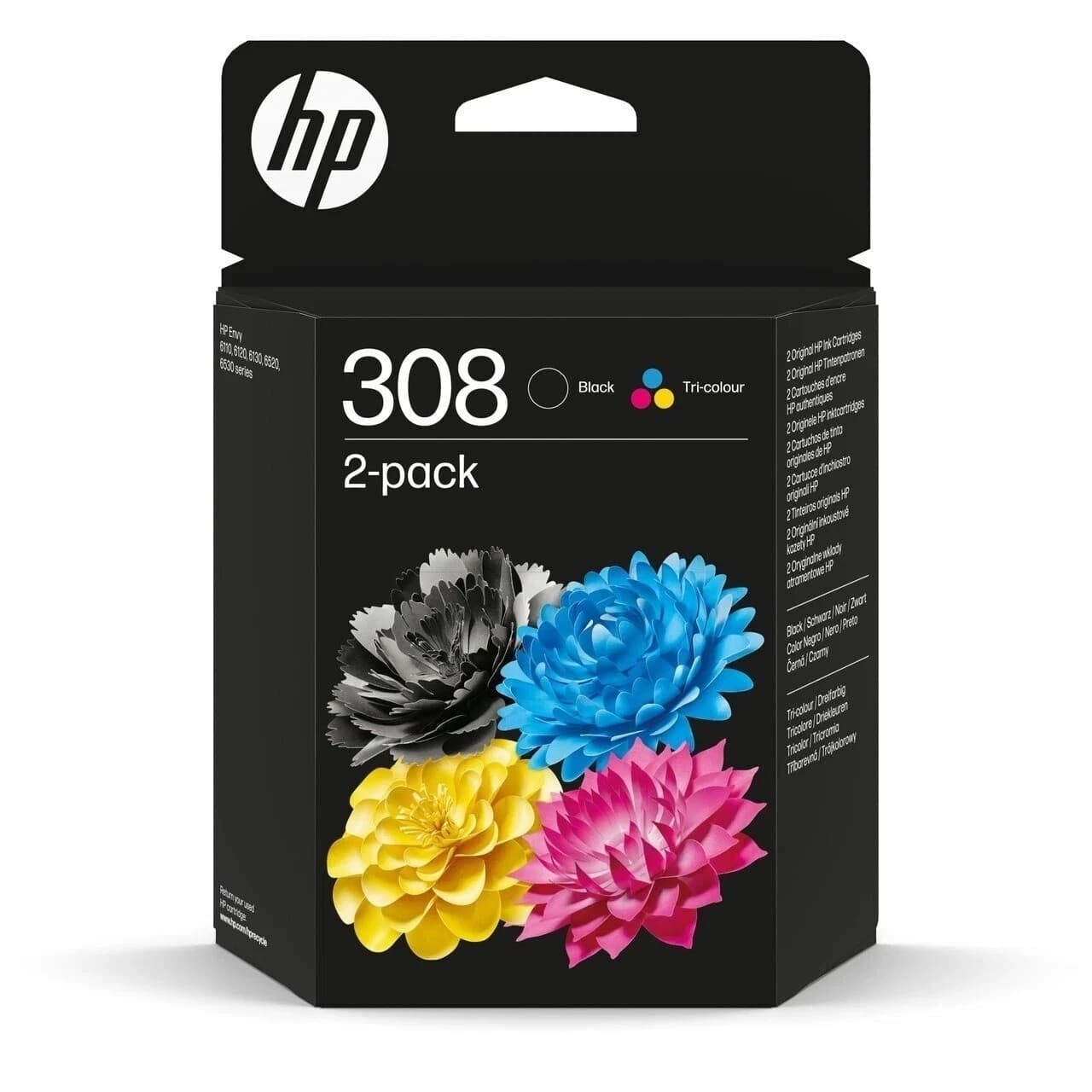 HP 308 Black / Colour Printer Ink Cartridge 6L6S6UE
