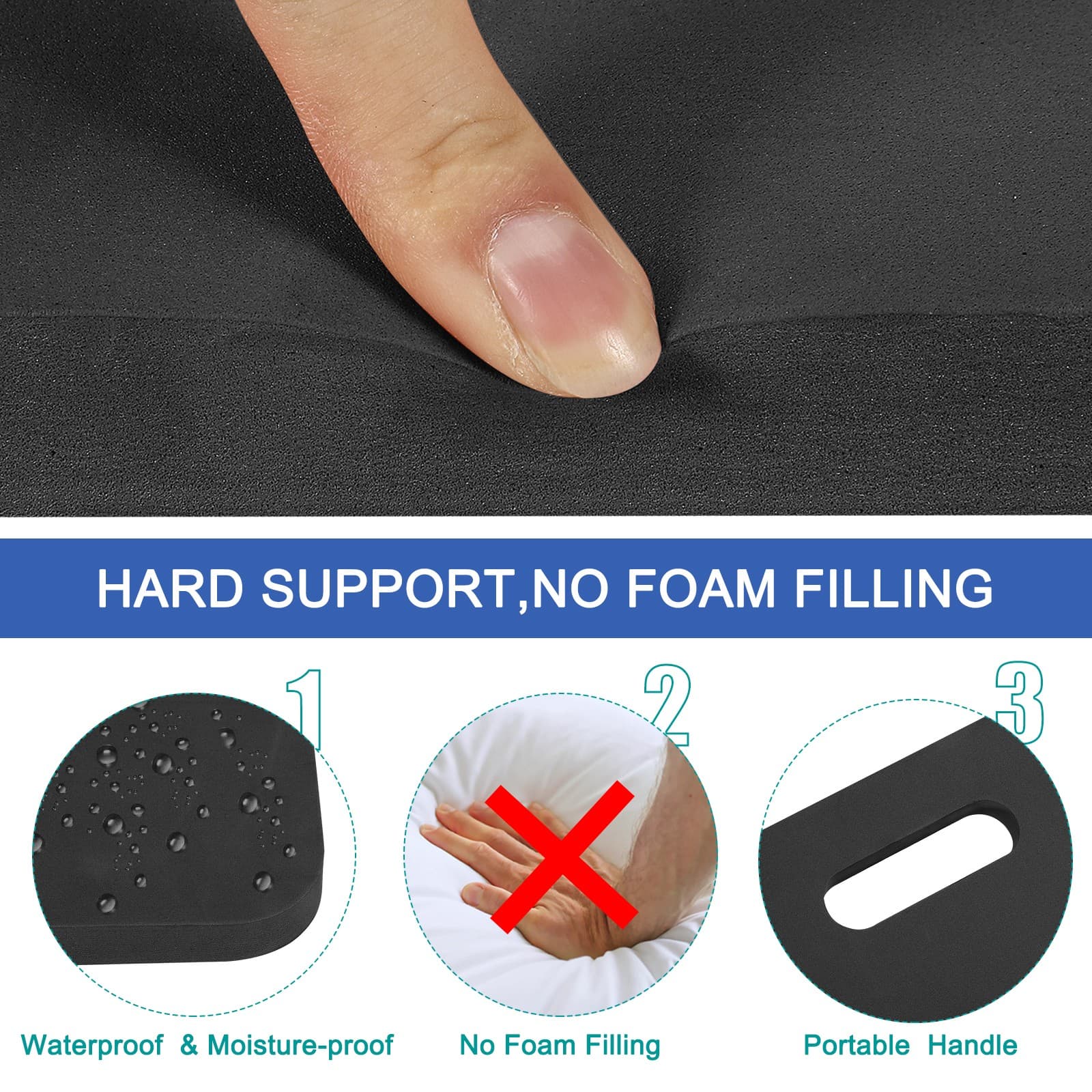 8pcs Portable Stadium Bleacher Seat Pad EVA Foam Cushion Kneeling Mat Black view 2
