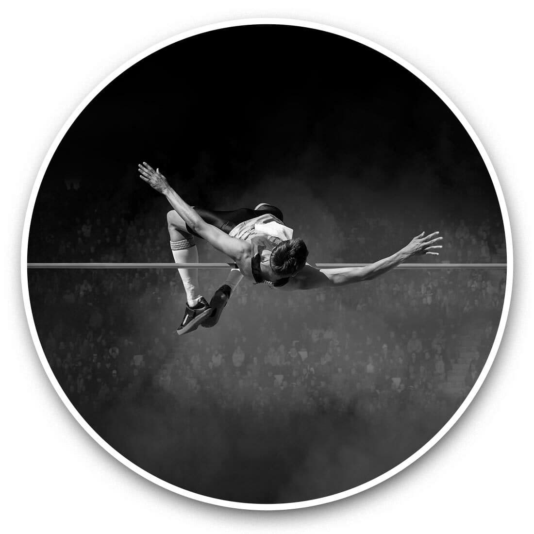 2 x Vinyl Stickers 30cm (bw) - High Jump Athlete Sports Jumping  #43022