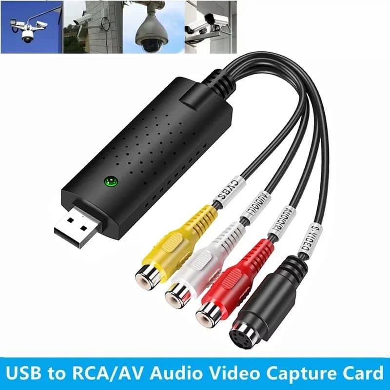 USB Audio Video Capture Card Adapter with USB Cable USB 2.0 to RCA Video Capture