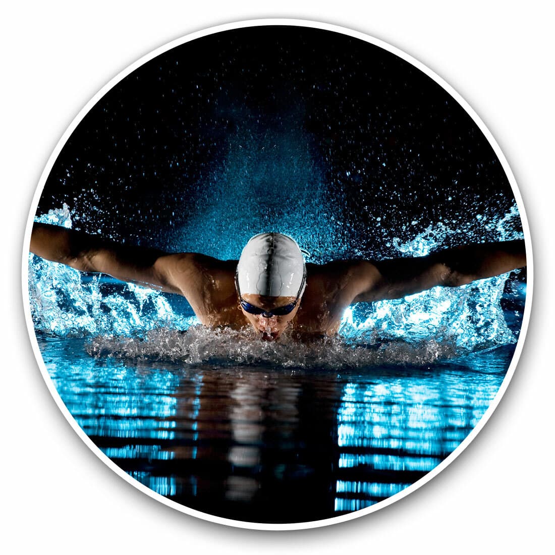 2 x Vinyl Stickers 25cm - Swimming Athlete Olympics Pool Swim Cool Gift #24281