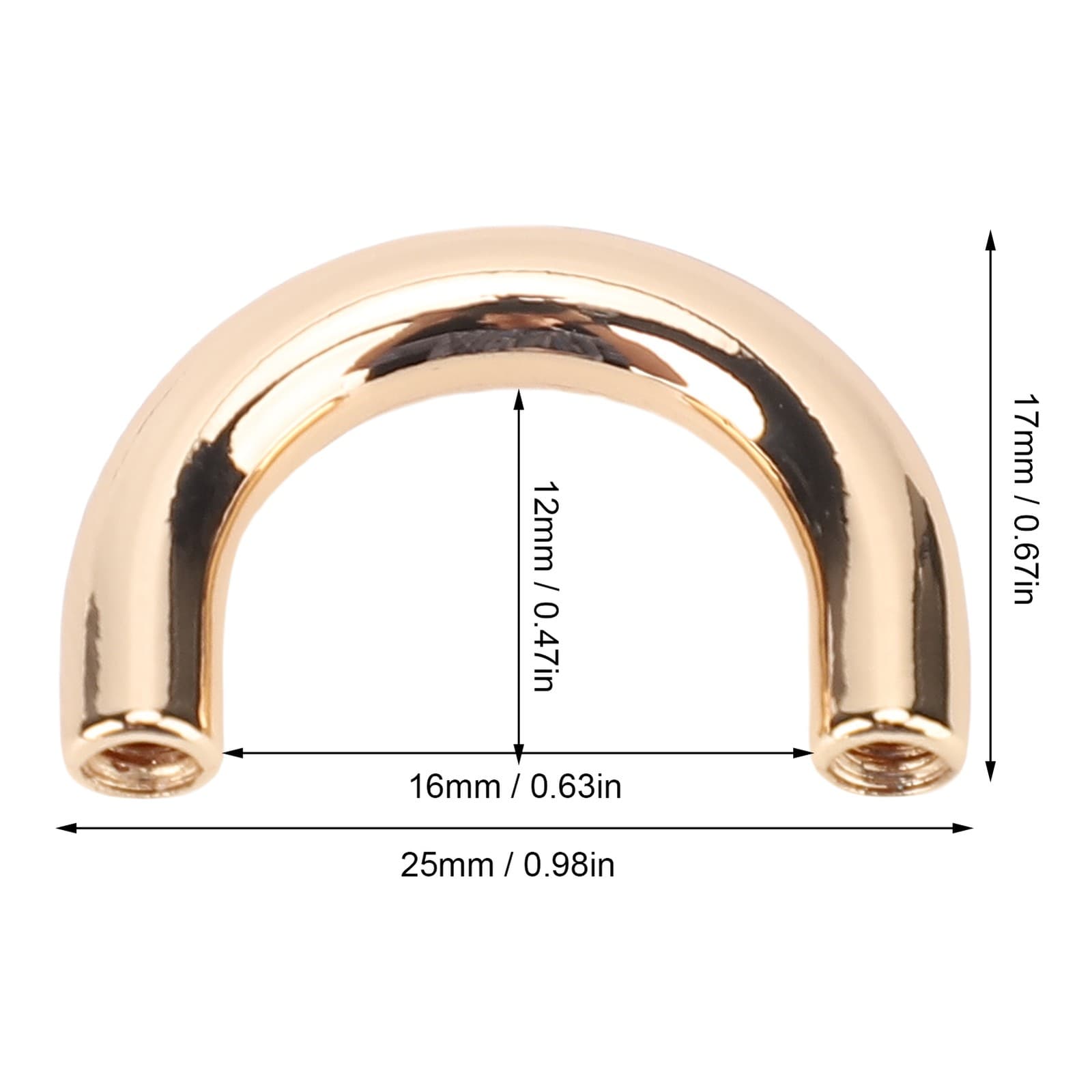 Gold 20 Set Metal Connector Buckles For Bag Arch U Shape Ring Buckle Connec SG