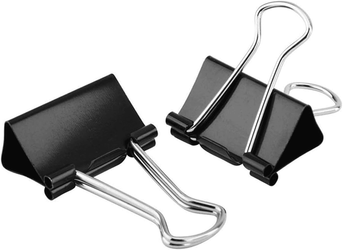 Large Foldback Binder Clips - 51Mm Binder Clips Paper Clips Metal Black Bulldog