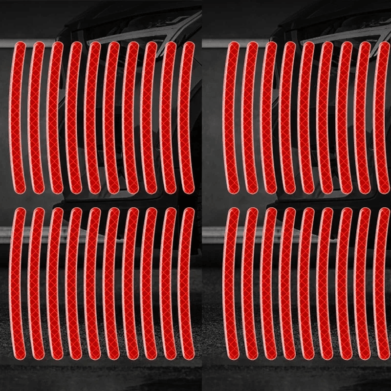 Car Wheel Hub Reflective Stripe Sticker Safety Tire Warning Tape Car Accessories