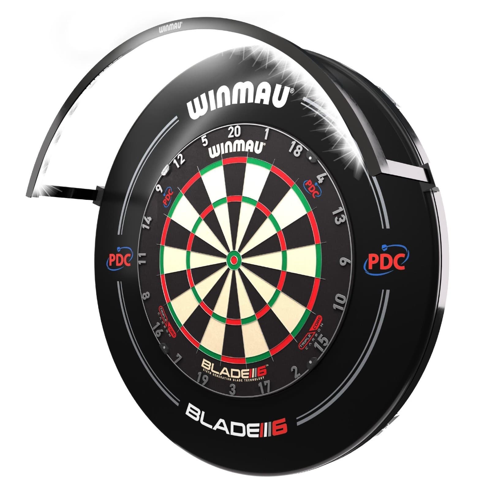 WINMAU Wispa Dartboard Lighting System – Professional Compacto| Black