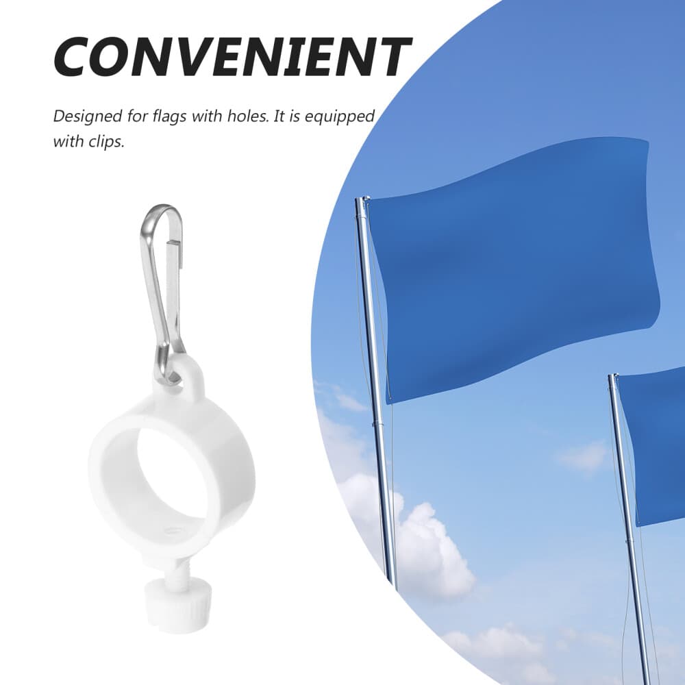 5 Pcs Flag Pole Rotary Buckle Mounting Rings Adjustable Flagpole Clips view 2