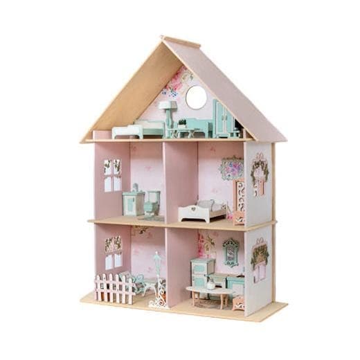 Stafil DIY Flat Pack Open Front Wooden Dollhouse view 2