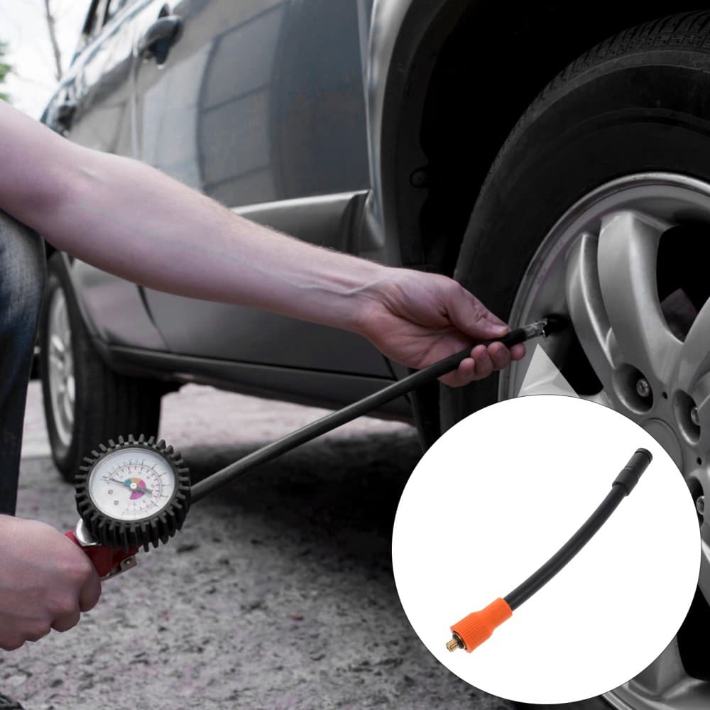 Tire Inflator Tube Pump Hose Air Compressor Extension Bike Replacement view 2
