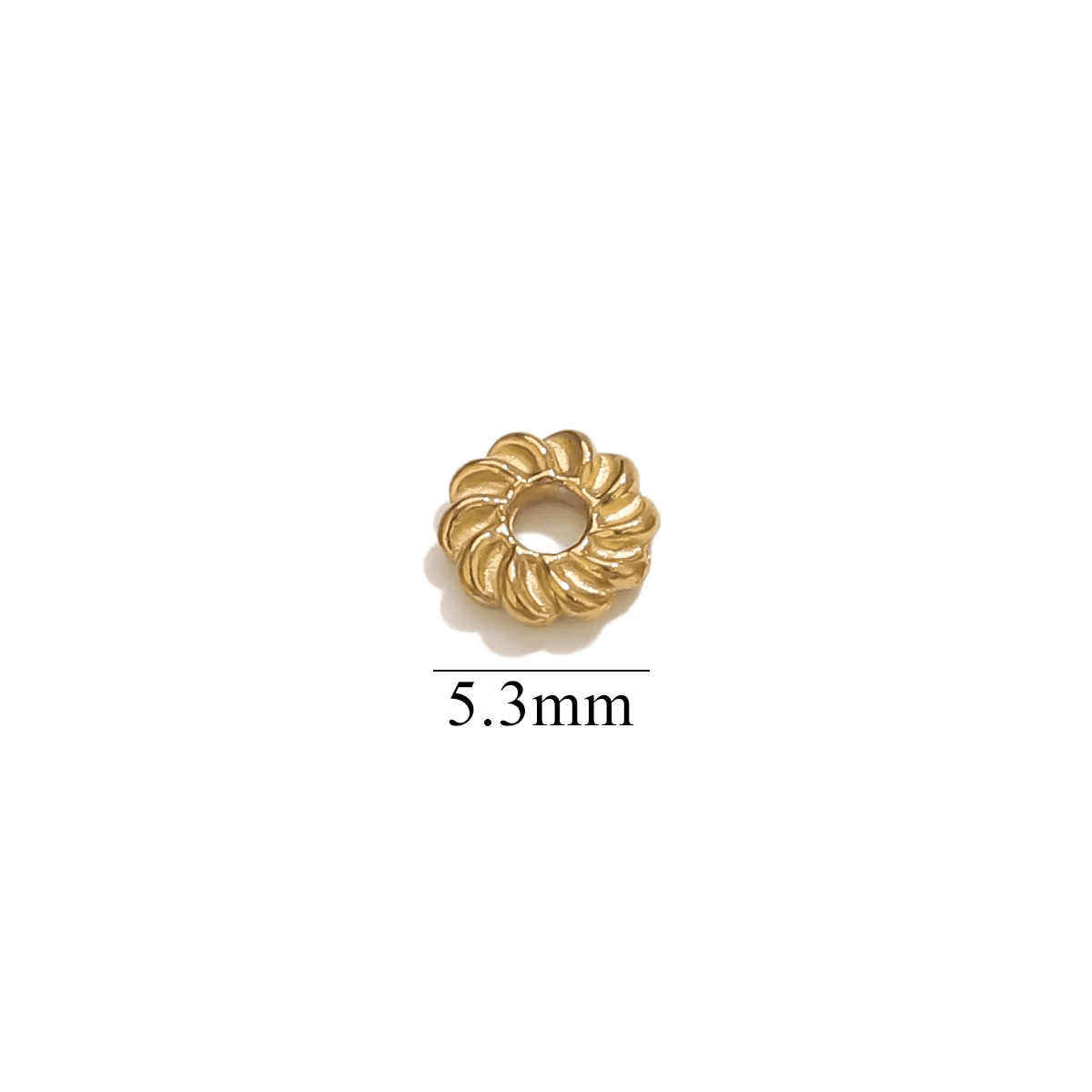20Pcs 18K Gold-Plated Stainless Steel Flower-Shaped Pumpkin Beads Loose Spacer B