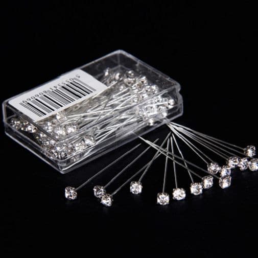 Diamante Luxury Crystal Pins Diamonte 72 High Quality 4cm/1.5\" Red Blue Purple