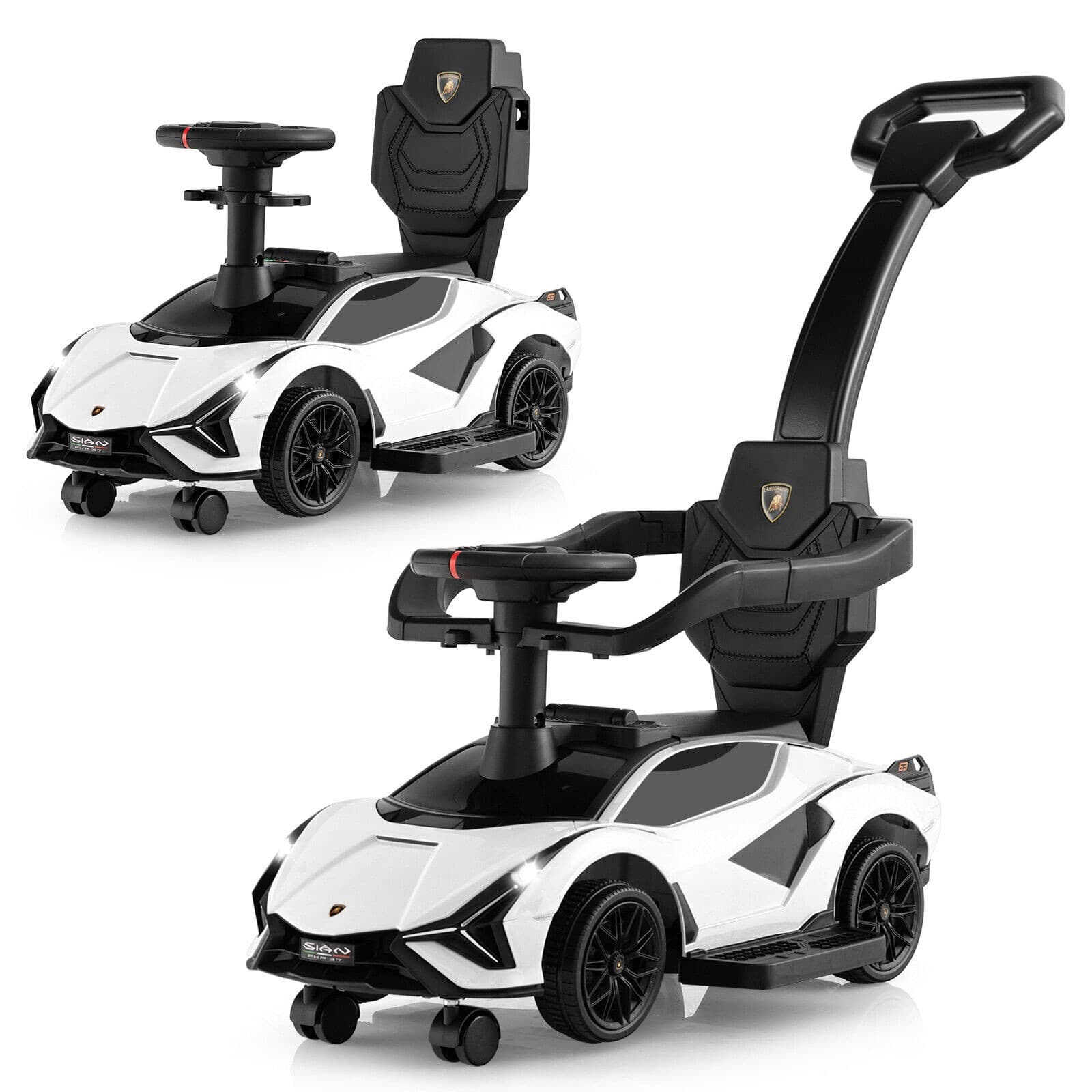 3-In-1 Toddlers Ride on Push Car Kids Licensed Lamborghini Walking Toy Car