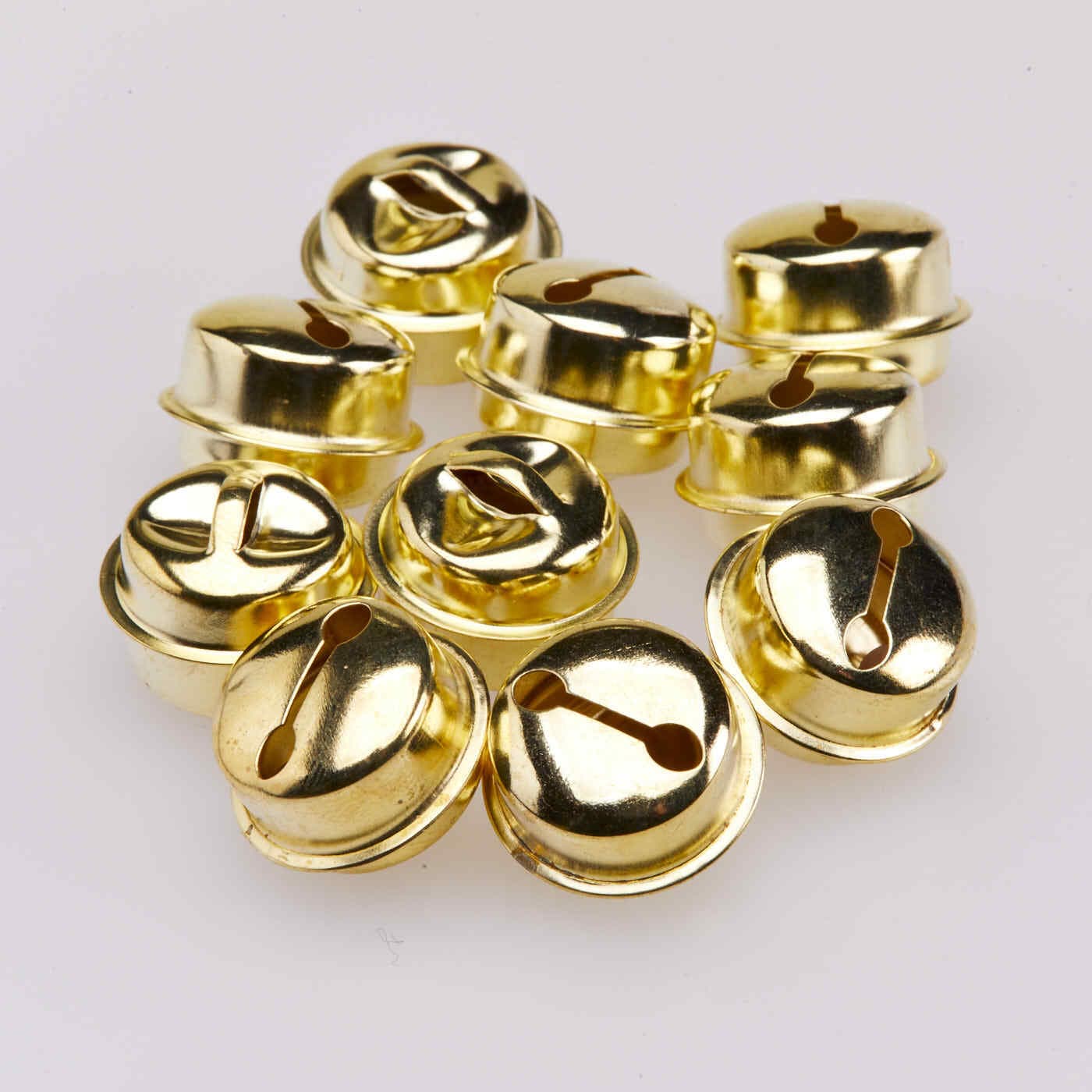 UK SUPPLIED - 20mm GOLD FLAT JINGLE BELLS in Various Pack Sizes