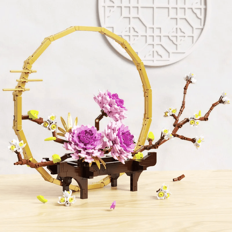 Romantic Bouquet Building Block Plant Sunflower Rose Flower Model Flower Bricks
