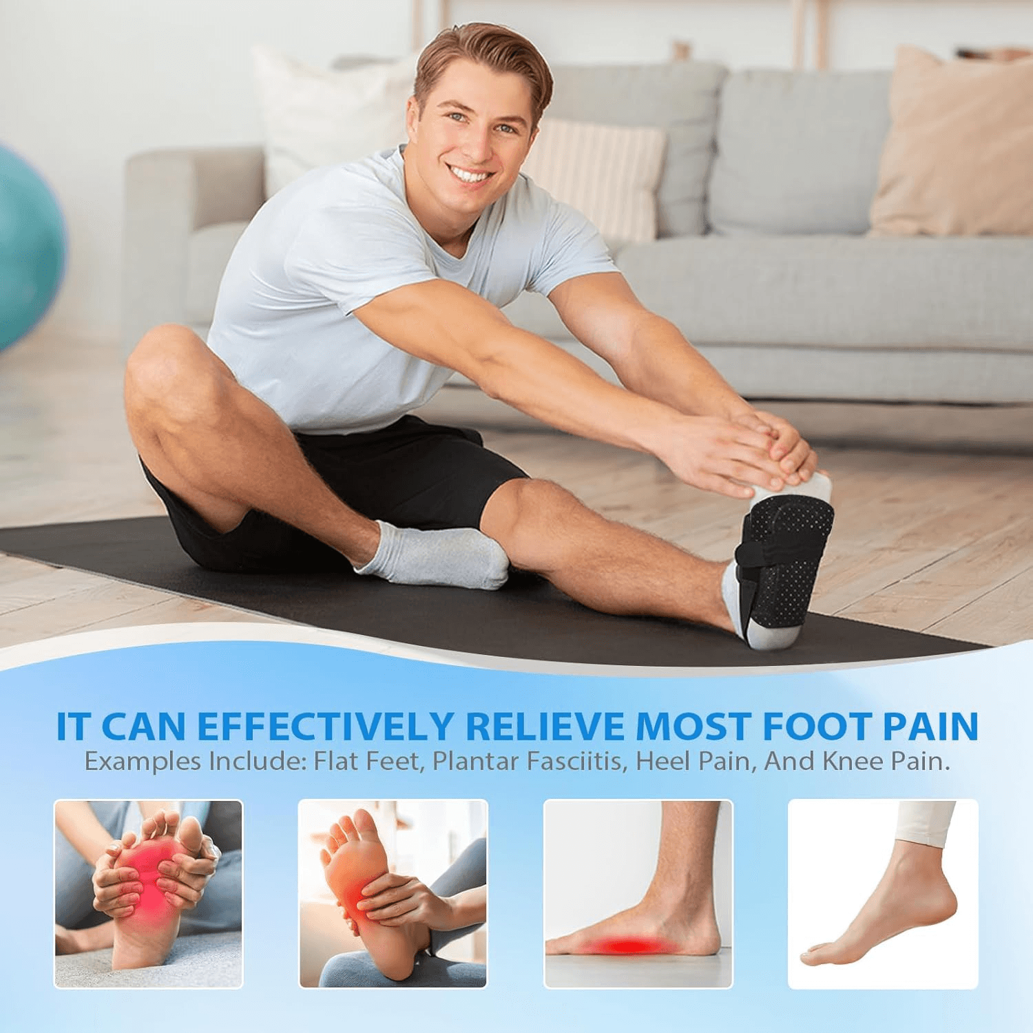 Pair Arch Support Braces| Plantar Fasciitis Braces Sleeves for Women Men| Adjust view 2