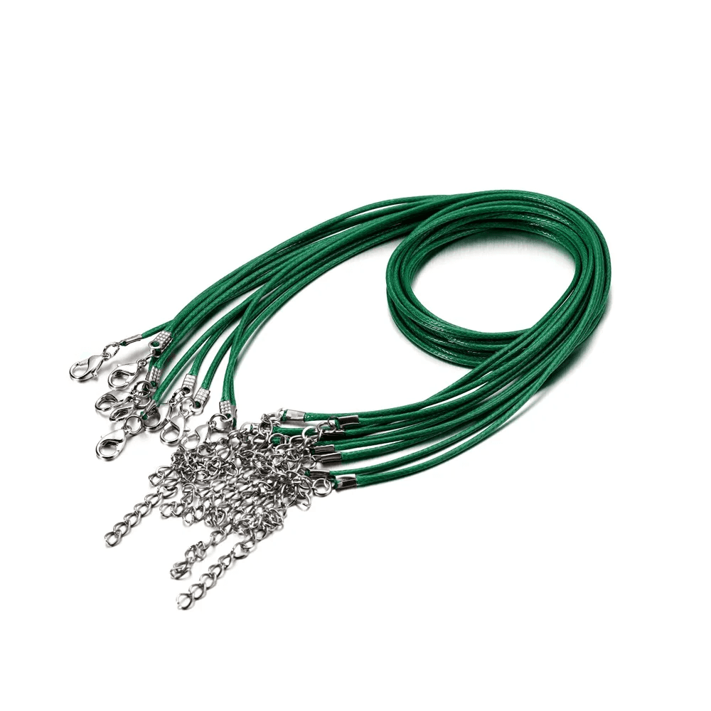 10Pcs/Lot Dia 1.5/2Mm Leather Cord Necklace with Clasp Adjustable Braided Rope f