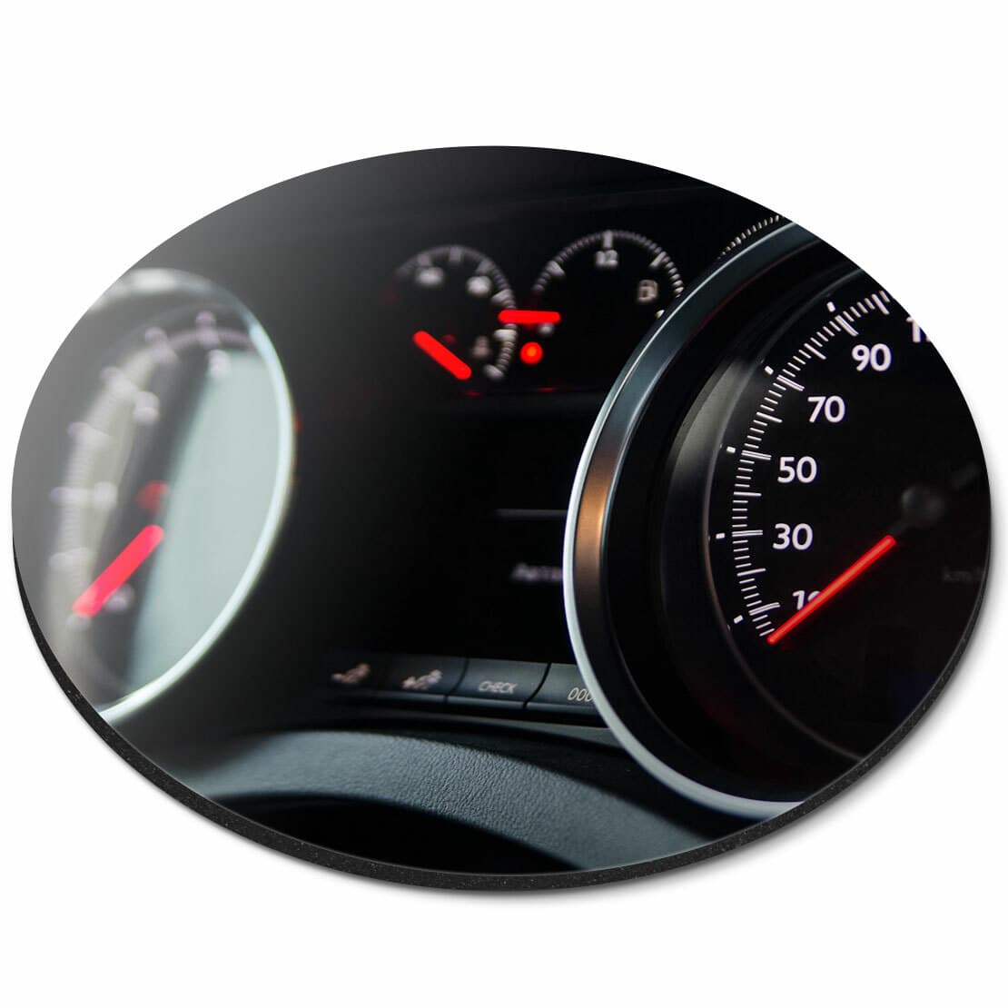 Round Mouse Mat - Automobile Dashboard Car Driving Office Gift #16876
