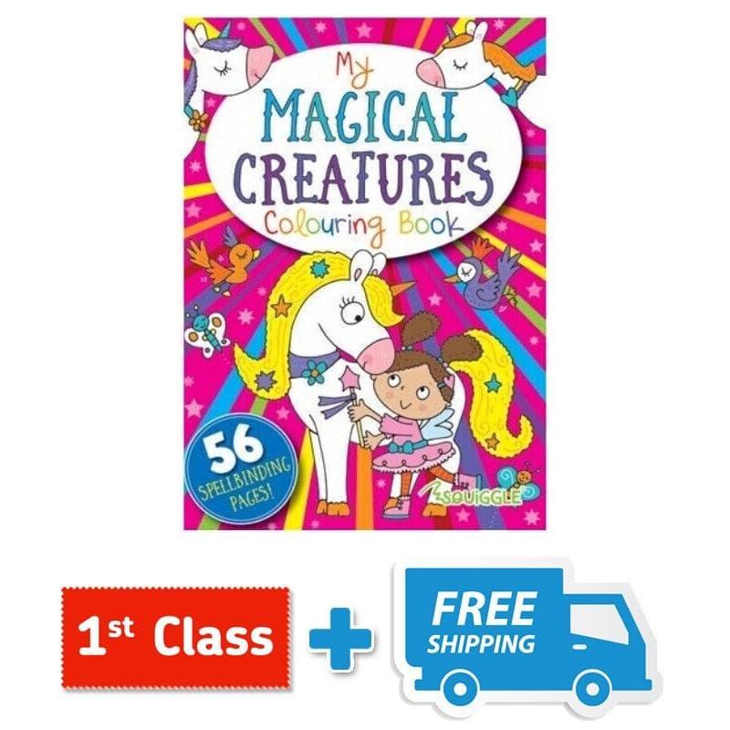 A4 Magical Creatures Colouring In Book - Girls Kids Childrens.