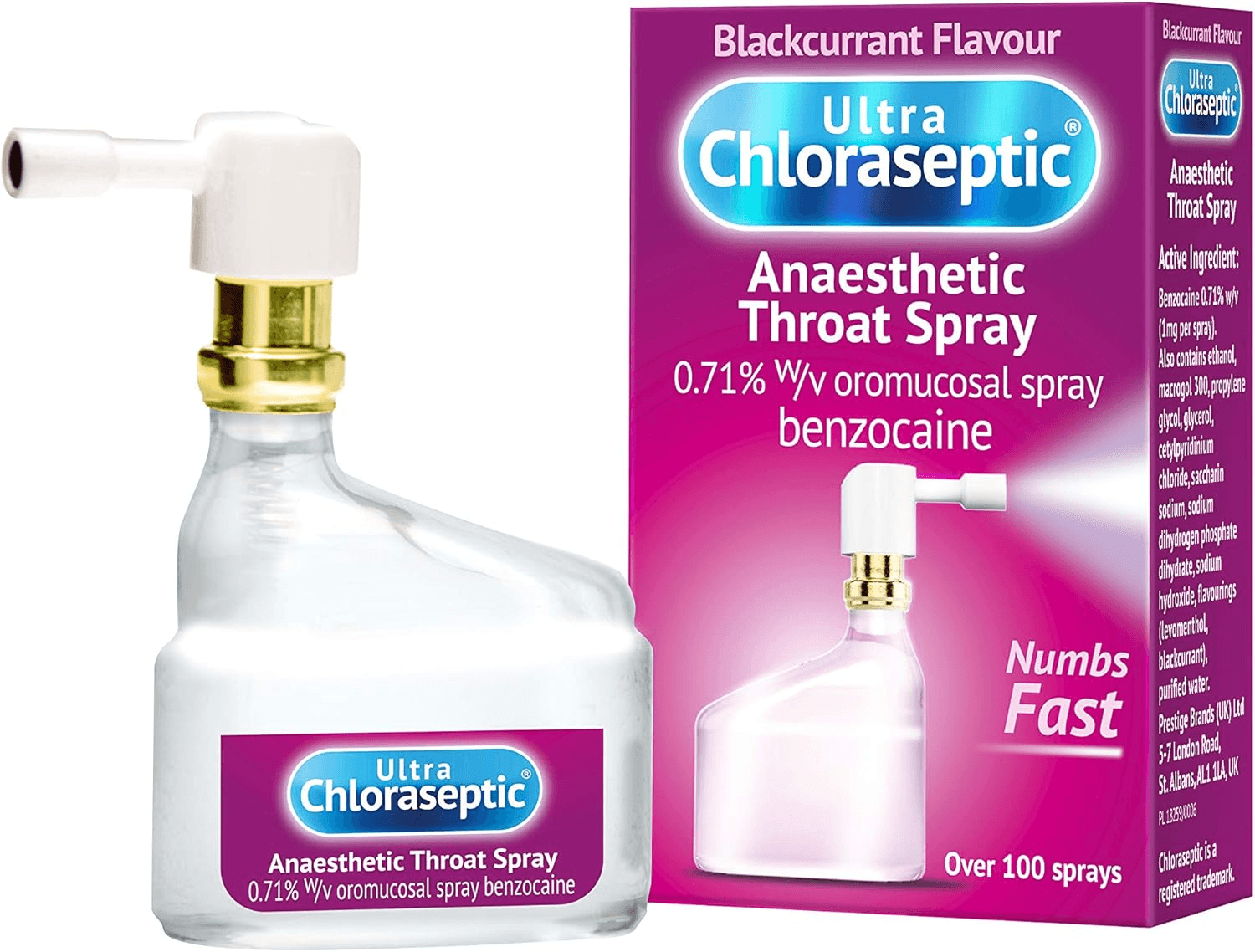 Ultra Chloraseptic Anaesthetic Throat | 15Ml| Blackcurrant Flavour| Fast Acting