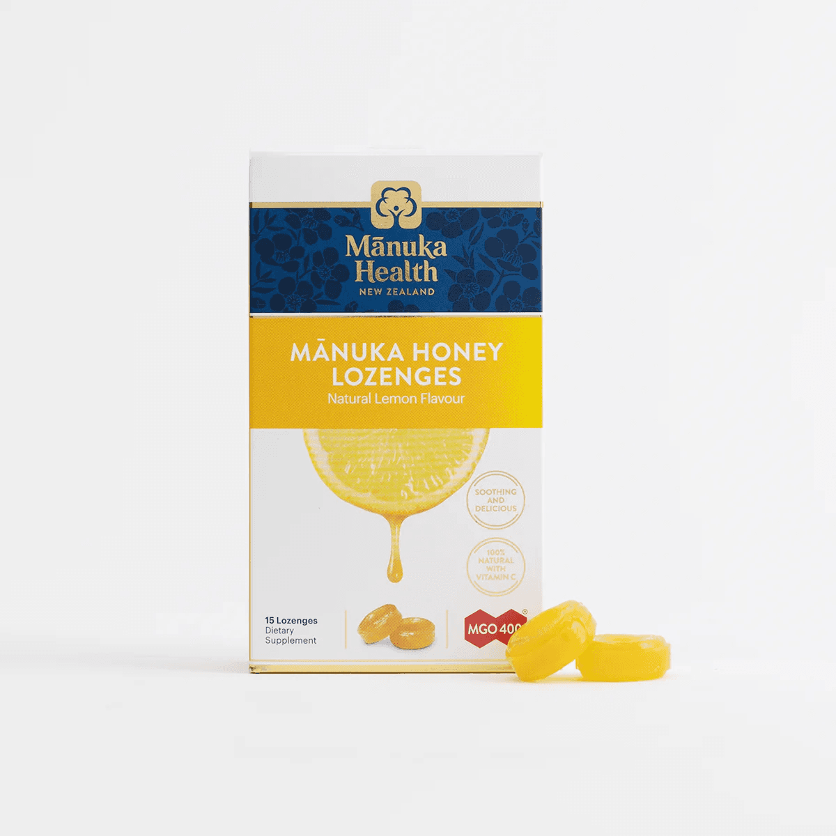 Manuka Health Manuka Honey Drops with Lemon MGO 400+ 65gm - 15 Lozenges