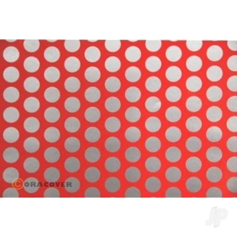 2m ORACOVER Fun-1 Polkadots| Red + Silver (60cm width) ORA41-021-091-002