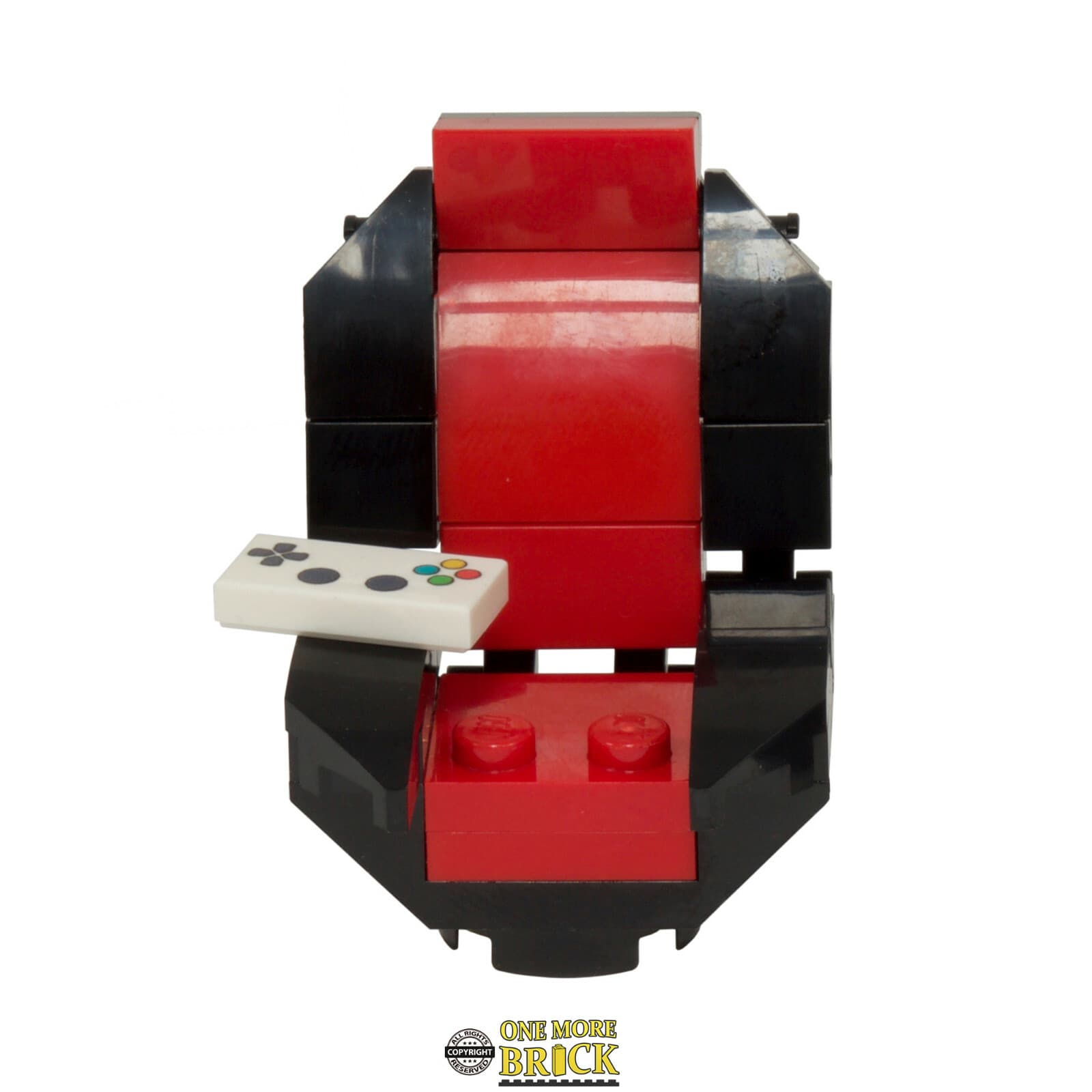 Gaming Chair Red | Video Console Gamepad | Custom kit made with real LEGO Bricks view 2