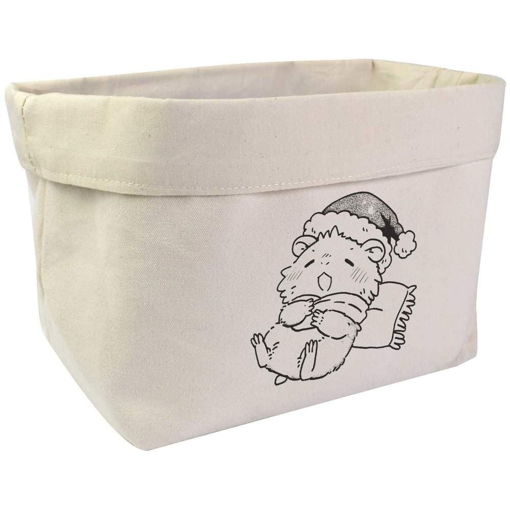 Large 'Cute Christmas Hamster' Canvas Organiser / Storage Bag (OR00042952)