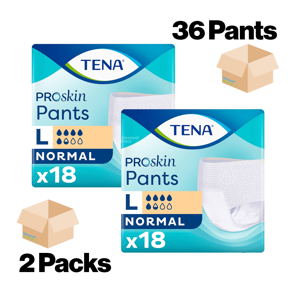 TENA Proskin Pants Normal Large Incontinence Pants - 2 Pack of 18 (36) - Size L