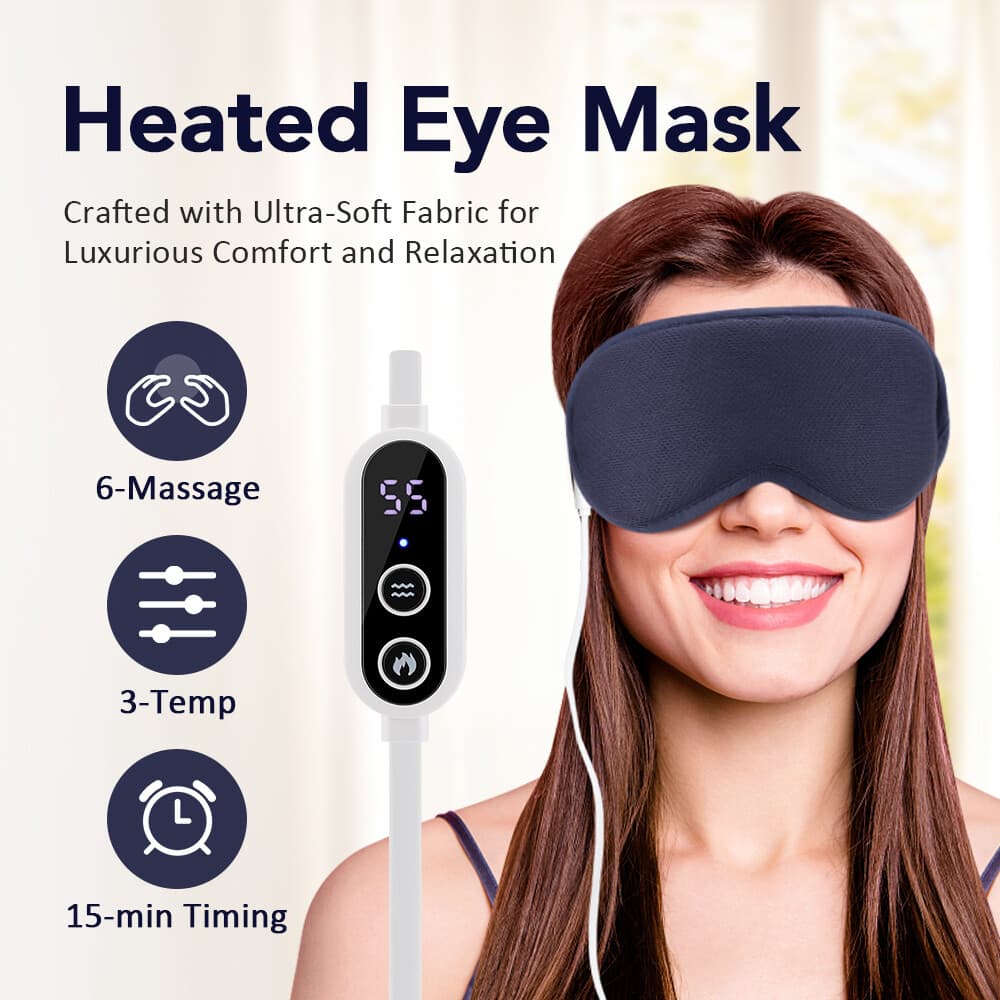 3D Heated Eye Mask Pad Adjustable For Blepharitis Dry Eye Relief Sleep and Relax