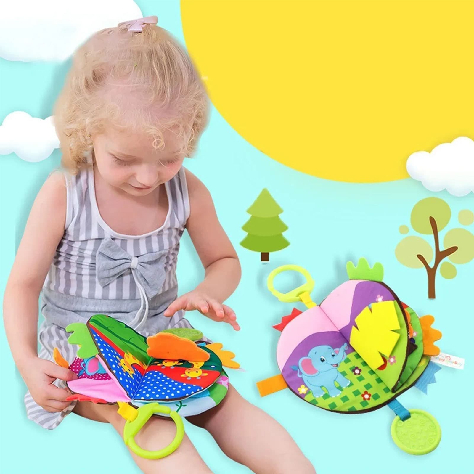 ˘ Baby Cloth Book Waterproof Soft Safe Cute Educational Infant Cartoon Cloth view 2