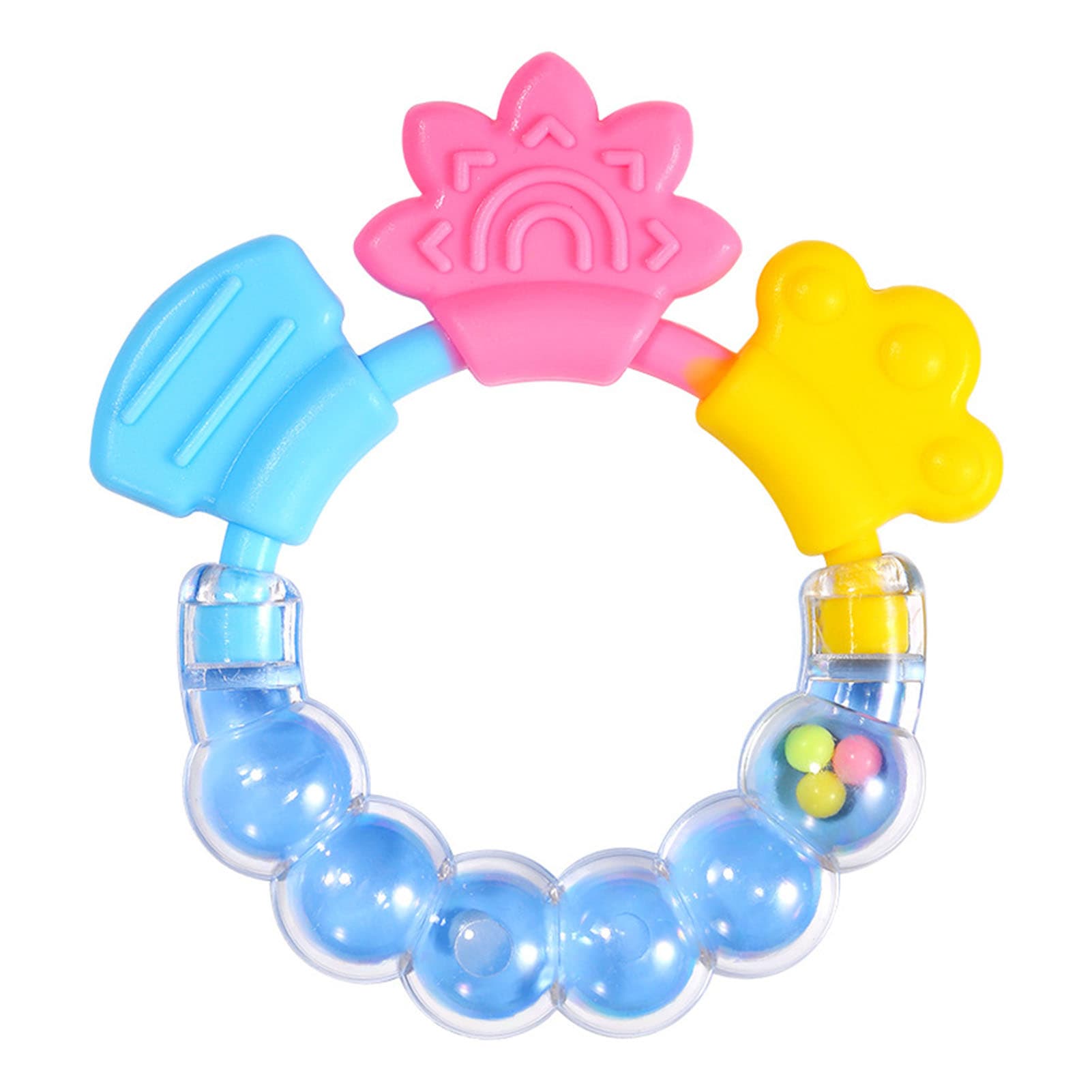 Baby Rattle Teether Gum Multifunctional Bite Resistant Silicone Baby Rattle NEW view 2