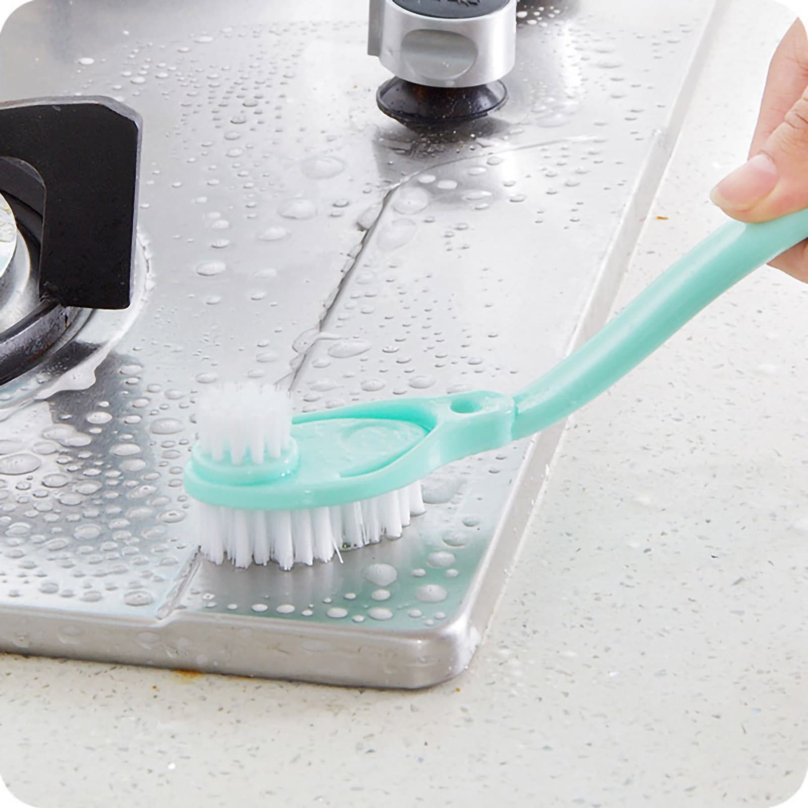 Double Sided Shoe Brush Bow Shape Long Handle Multifunctional Cleaning Brush