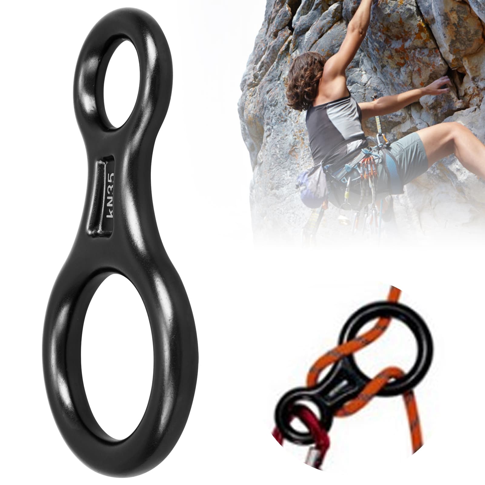 Climbing 35KN Figure 8 Descender Downhill Equipment Alloy Rigging Plate For NEW view 2