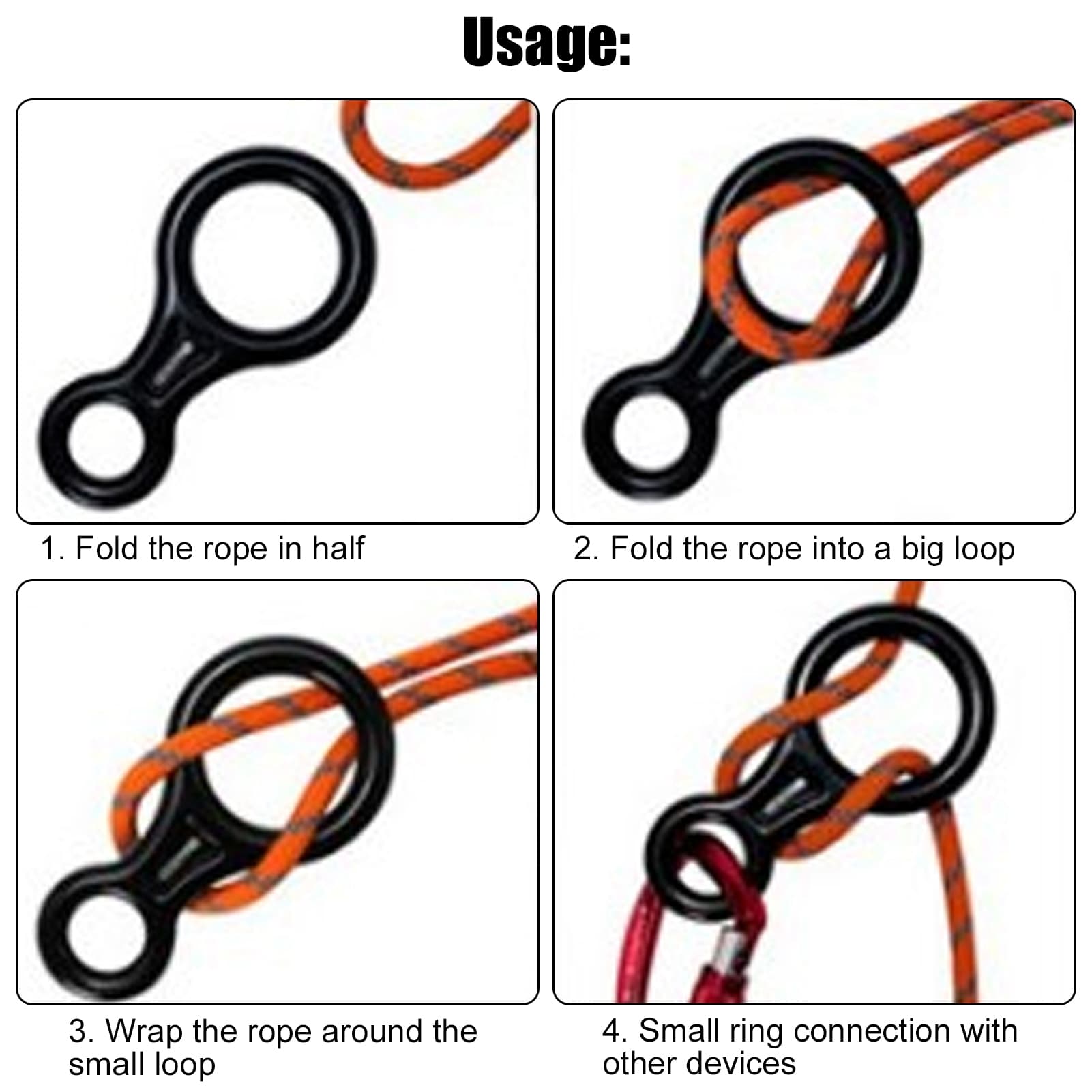 Climbing 35KN Figure 8 Descender Downhill Equipment Alloy Rigging Plate For NEW