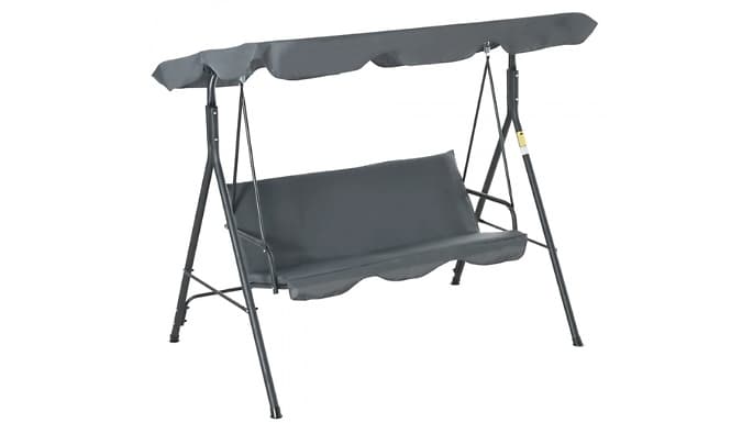 3-Seater Garden Swing Chair with Canopy - 2 Colours!