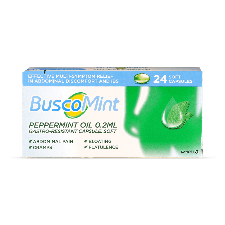 Buscomint Peppermint Oil 0.2ml Gastro-Resistant 24 Capsules