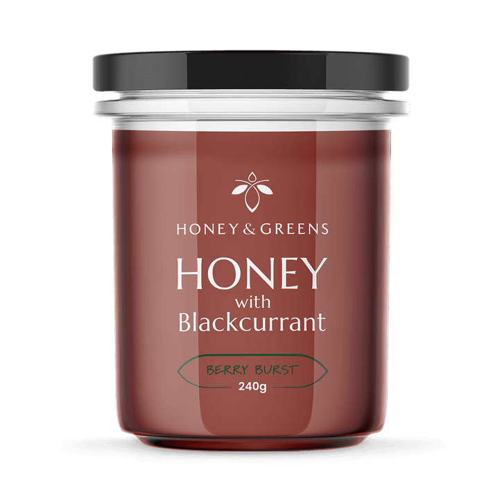Honey & Greens British Honey with Blackcurrant 240g