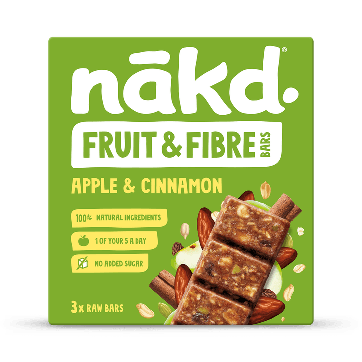 Nakd Dried Fruit & Fibre Apple & Cinnamon Bars 3x 44g