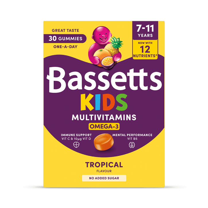 Bassetts Kids Multivitamins 7-11 Omega-3 Tropical 30 Gummies