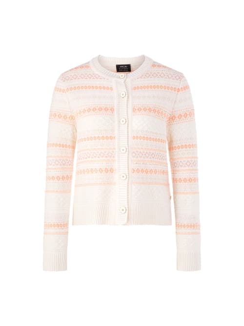 Marc Cain Lurex cardigan ‘Rethink Together’, white, 10 (N2)