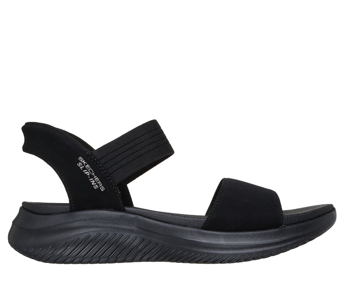 Skechers Women's Slip-ins: Ultra Flex 3.0 - Summerville Sandals in Black, Size 4 | Synthetic/Textile, Vegan