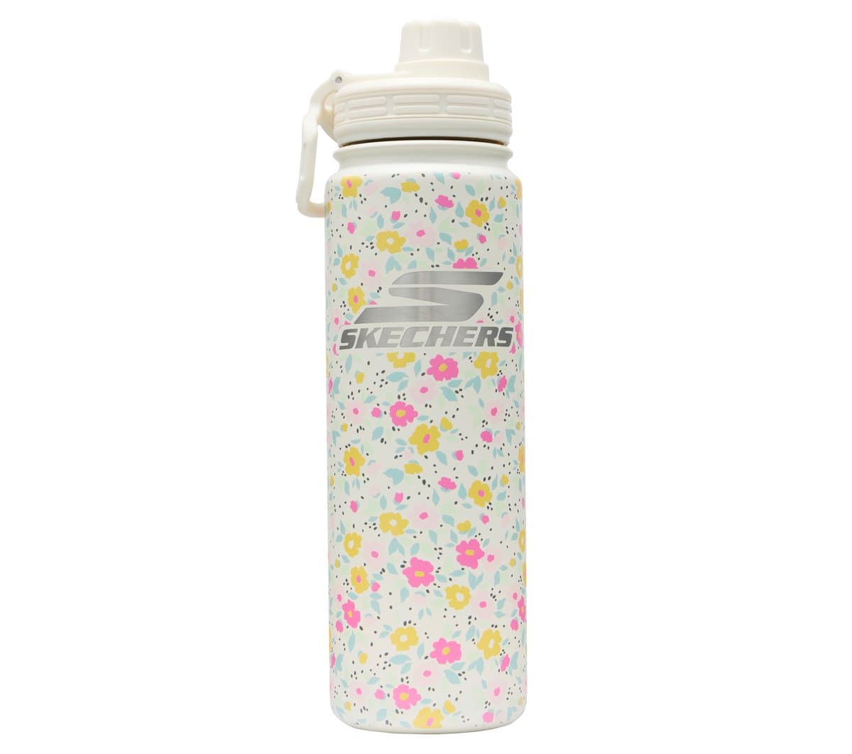 Skechers Hydration 24 oz Water Bottle in White/Hot Pink
