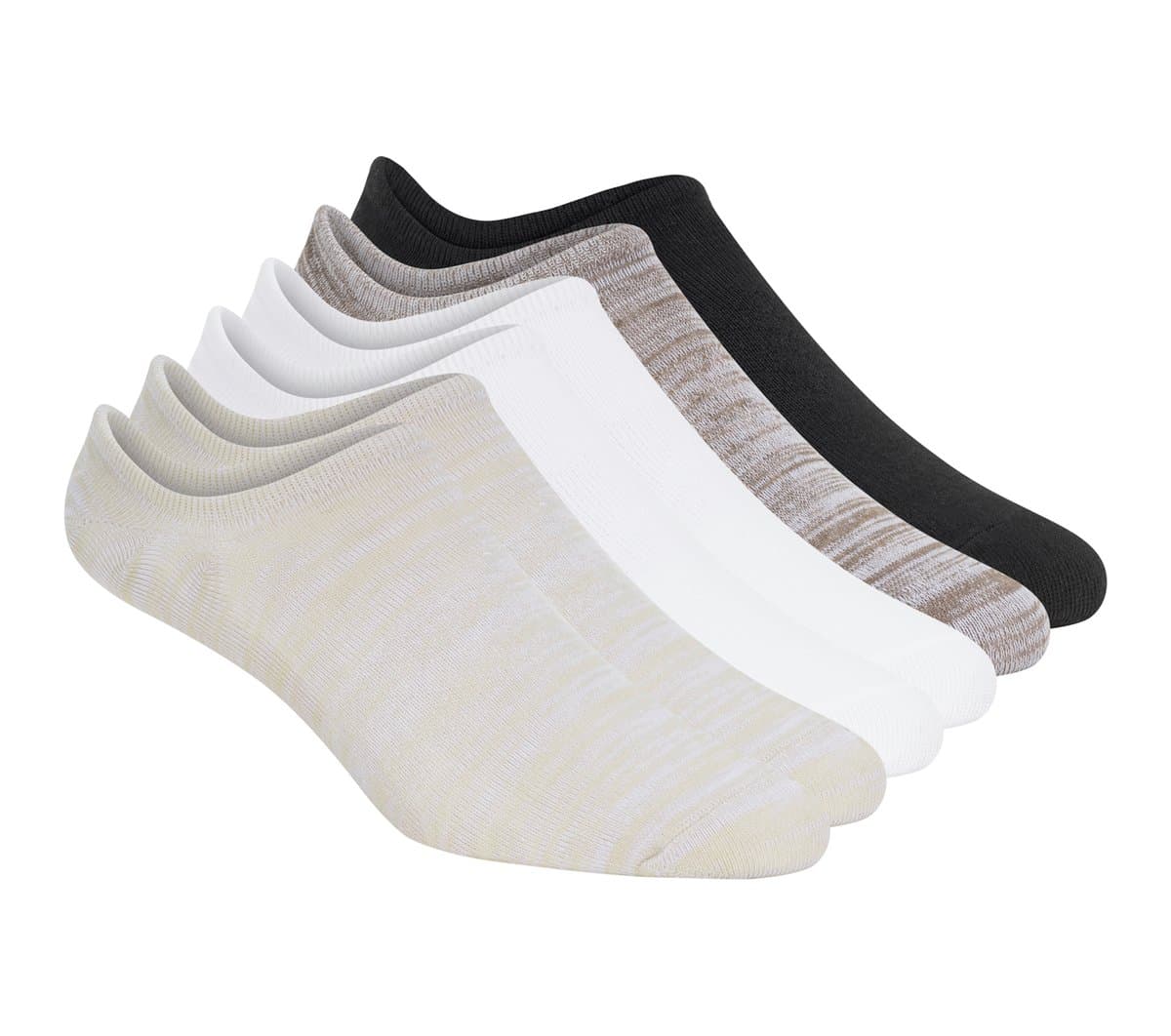 Skechers 6 Pack Men's Sneaker Liner Socks in Brown/Natural, Size Large