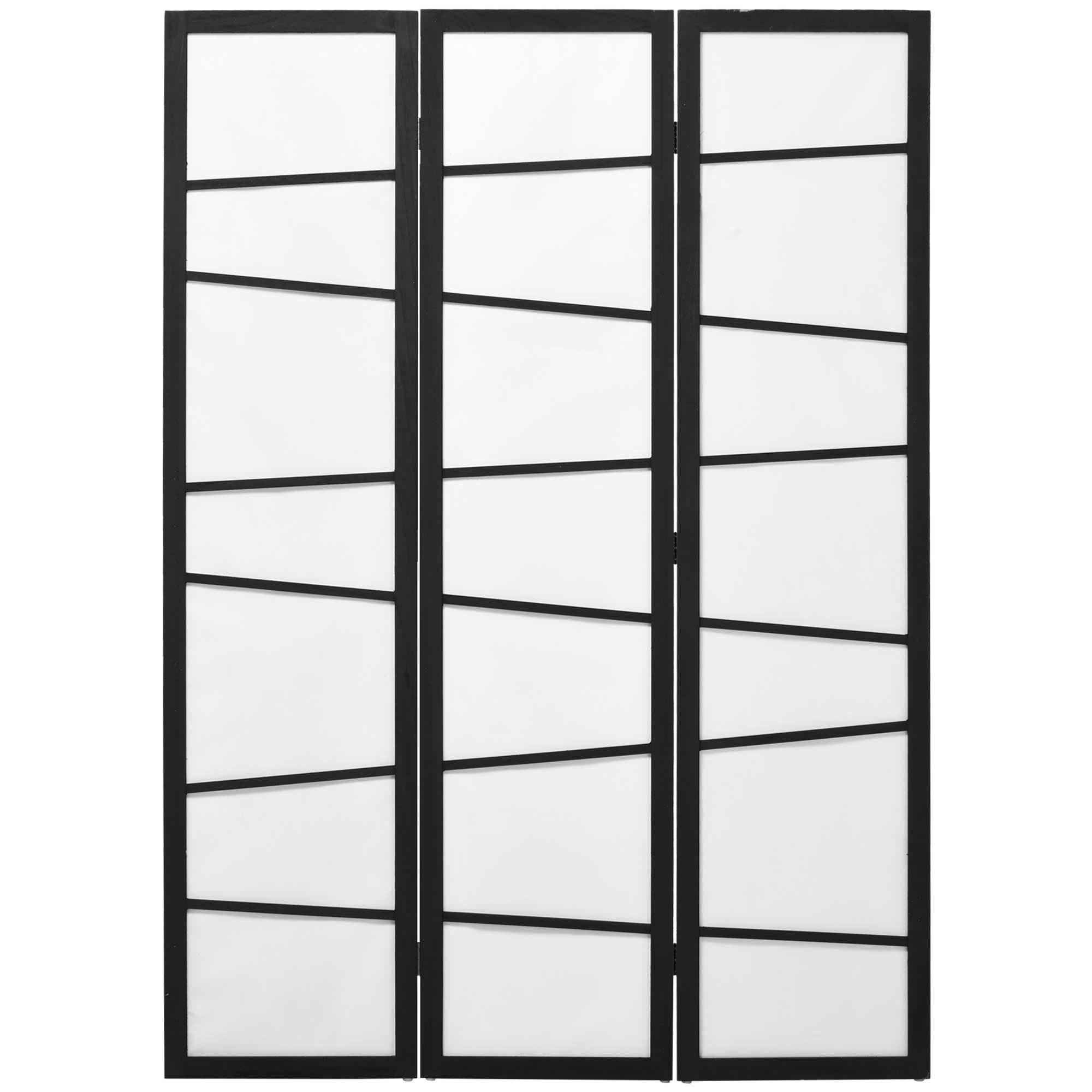 HOMCOM 3 Panel Room Divider, Wooden Folding Privacy Screen, Freestanding Wall Partition Separator for Bedroom, White | Aosom UK