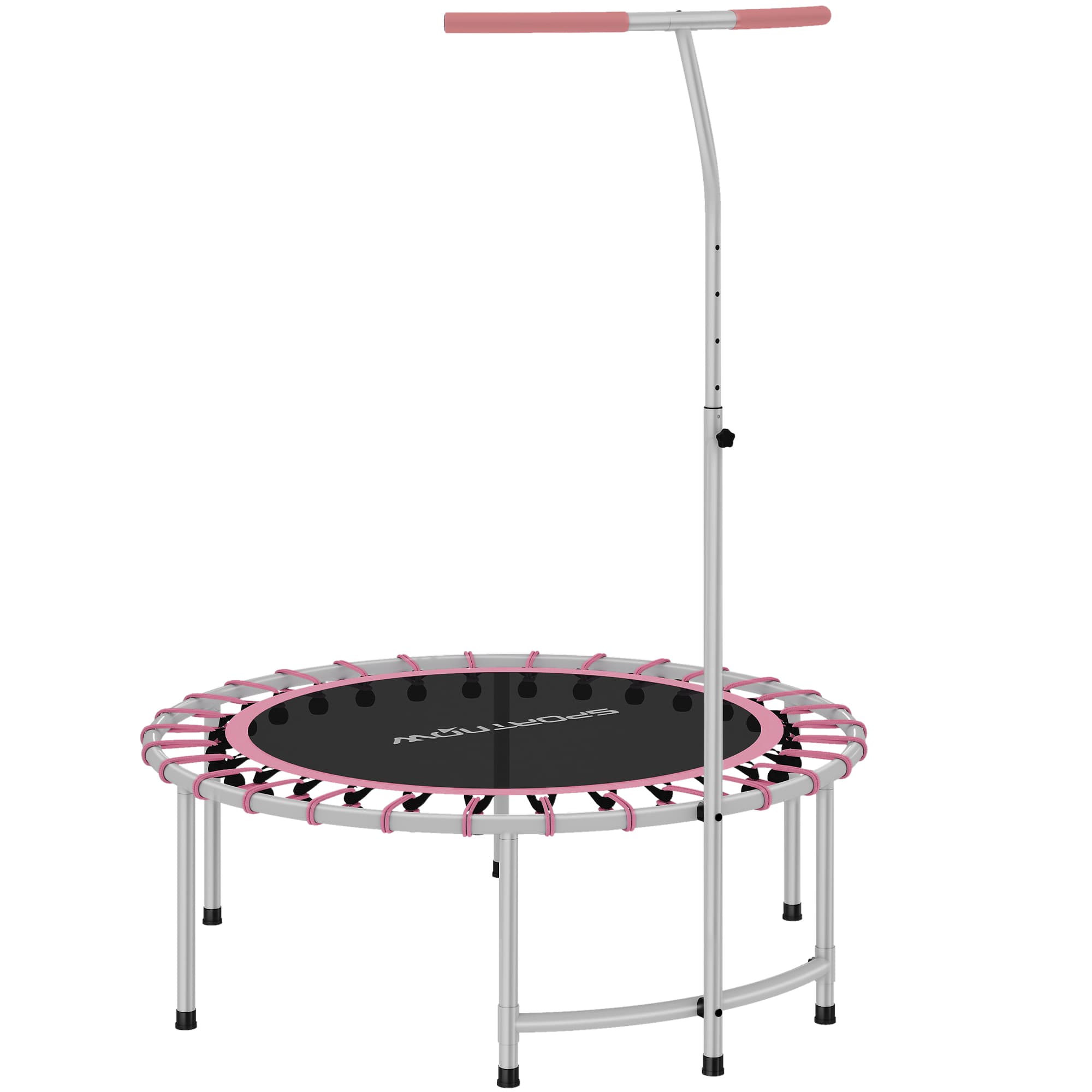 SPORTNOW 40" Fitness Trampoline, Mini Rebounder Trampoline for Adults with 5-Level Adjustable Handle, Indoor Exercise Bungee Rebounder, Max Load