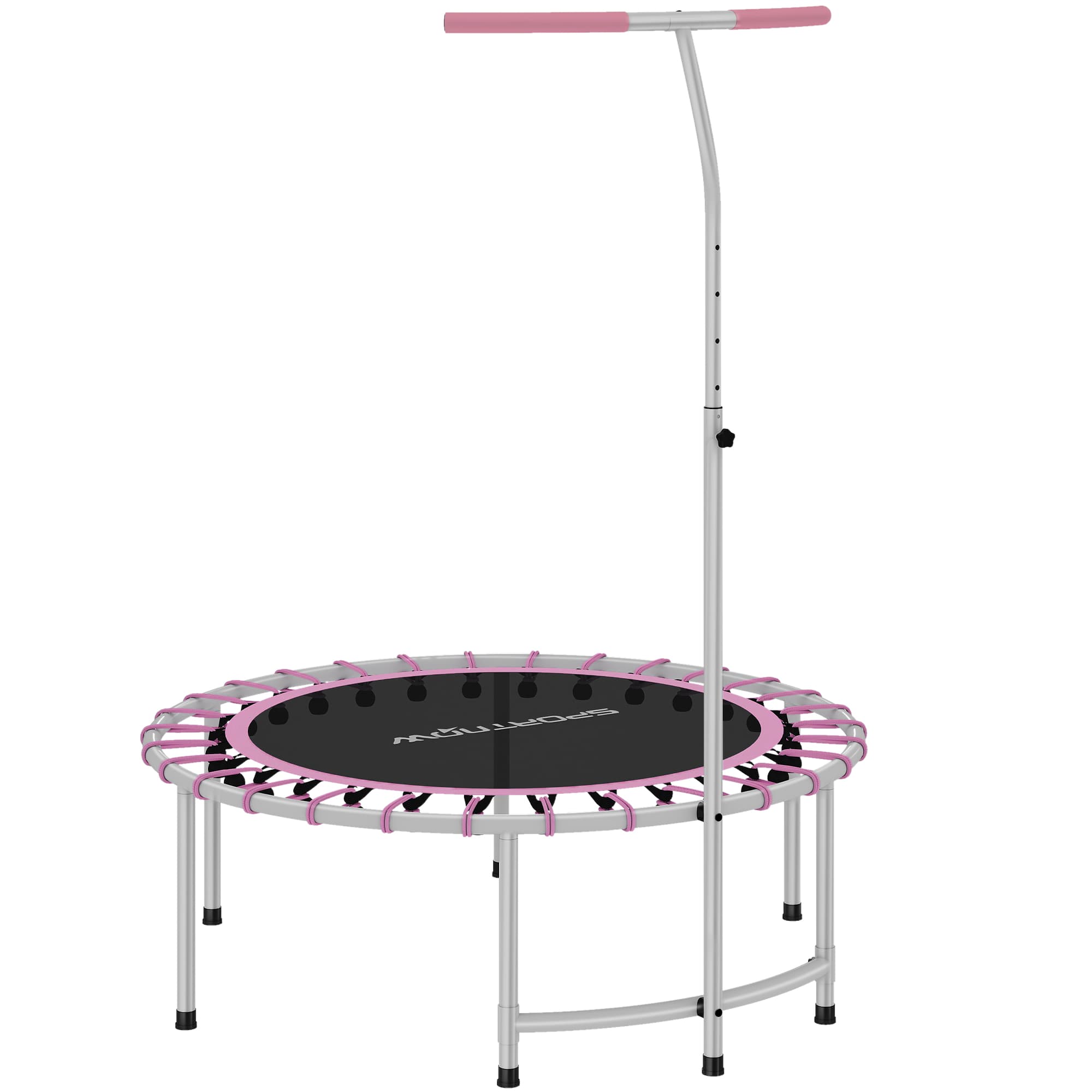 SPORTNOW 40" Fitness Trampoline, Mini Rebounder Trampoline for Adults with 5-Level Adjustable Handle, Indoor Exercise Bungee Rebounder, Max Load