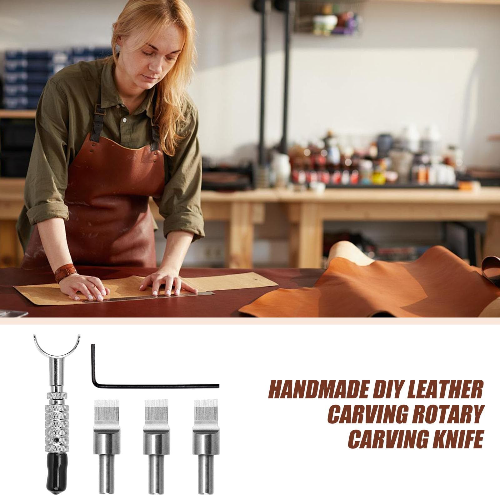 Leather Carving Swivel Knife Rotating Carving Knife Cut Blade Belt Wallet Leather Cutting Tool With Ergonomic Handle